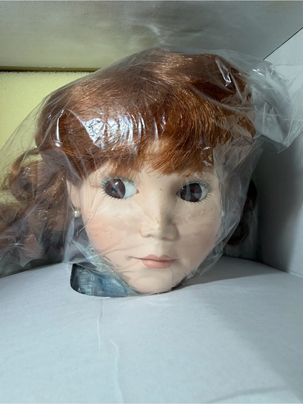 Danbury Mint Porcelain Doll in Light Blue and Cream Outfit